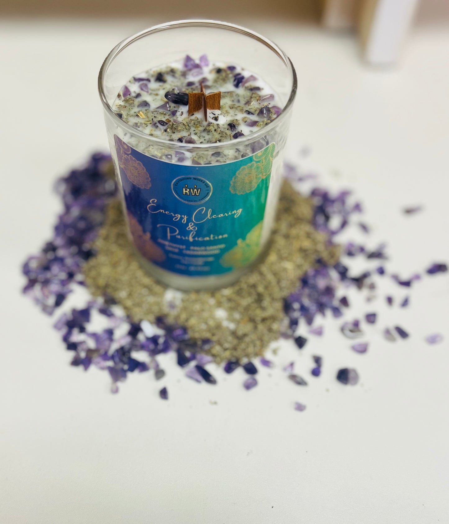 Energy Clearing & Purification Sage Smudging Intention Candle - 7.5 oz