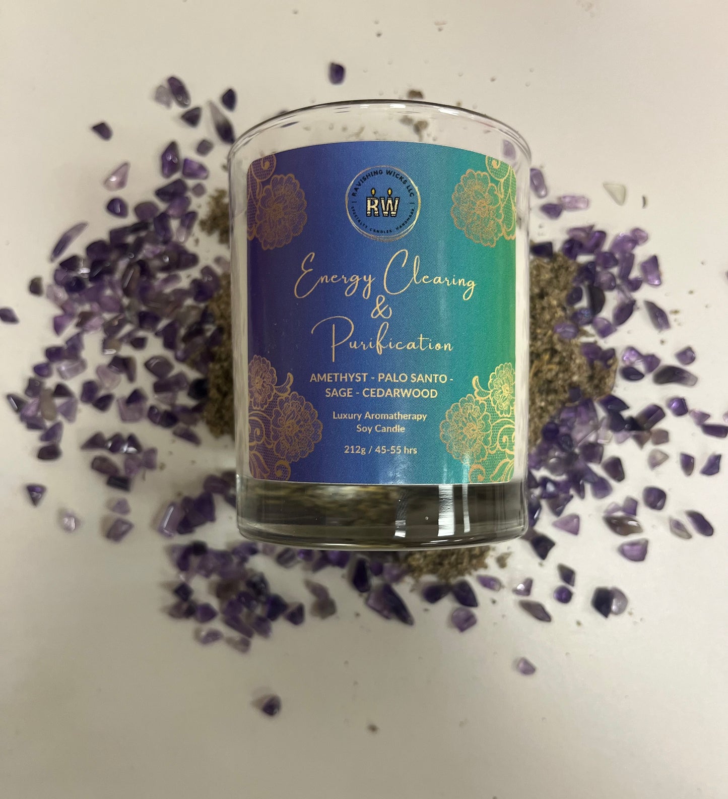 Energy Clearing & Purification Sage Smudging Intention Candle - 7.5 oz